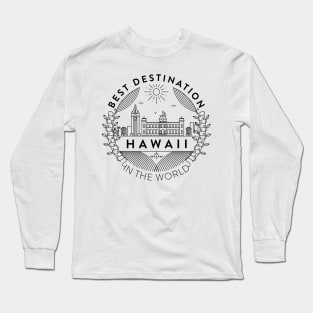 Hawaii Minimal Badge Design Long Sleeve T-Shirt